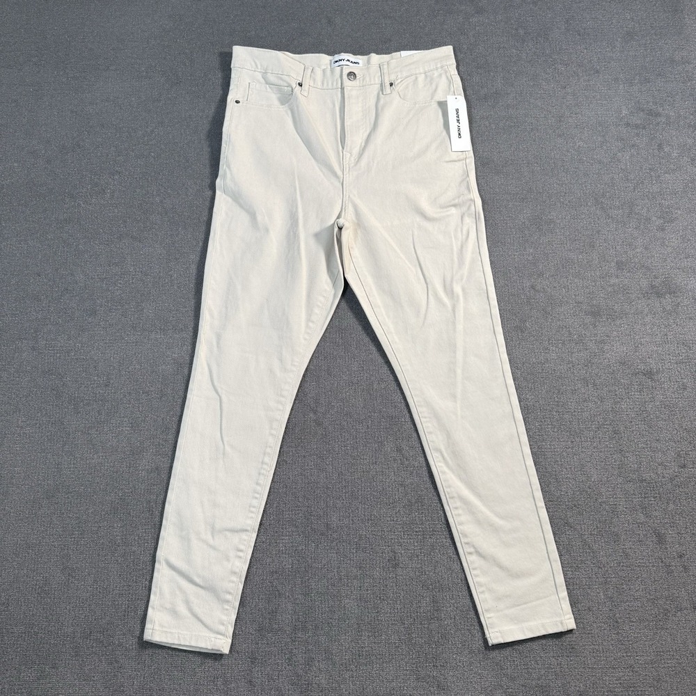 NWT DKNY Essex High-Rise Skinny Jeans Women's Size 10 32x30 Beige Light Wash